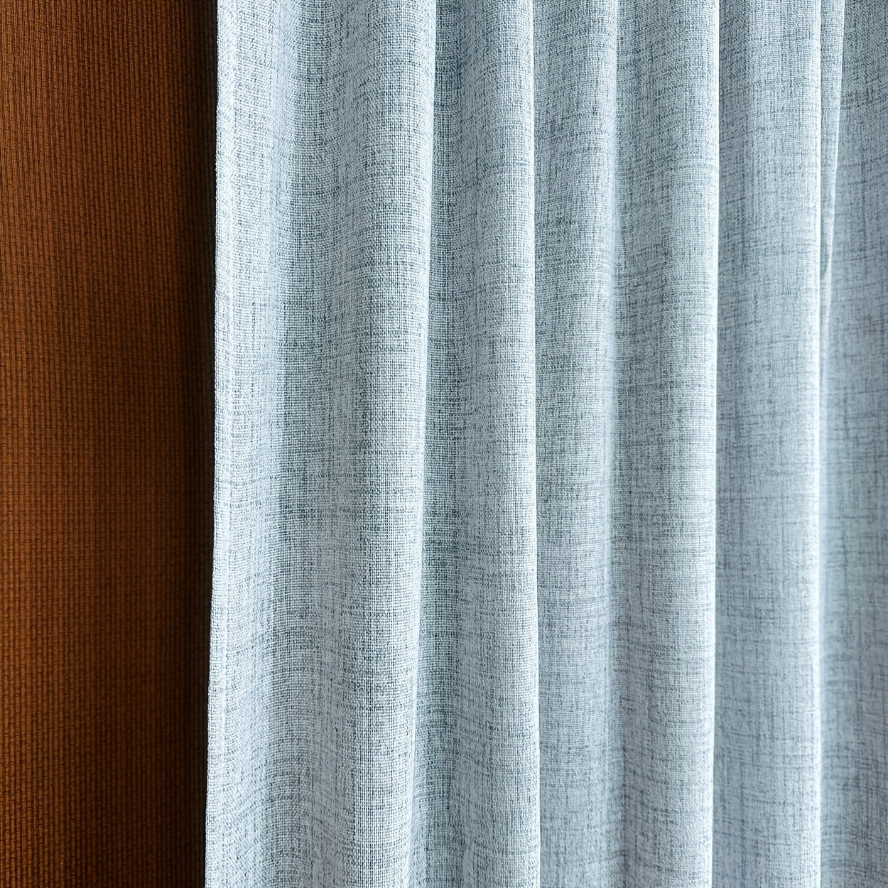 Rideaux tamisants effet lin unis en polyester pour salon et chambre (2 panneaux)