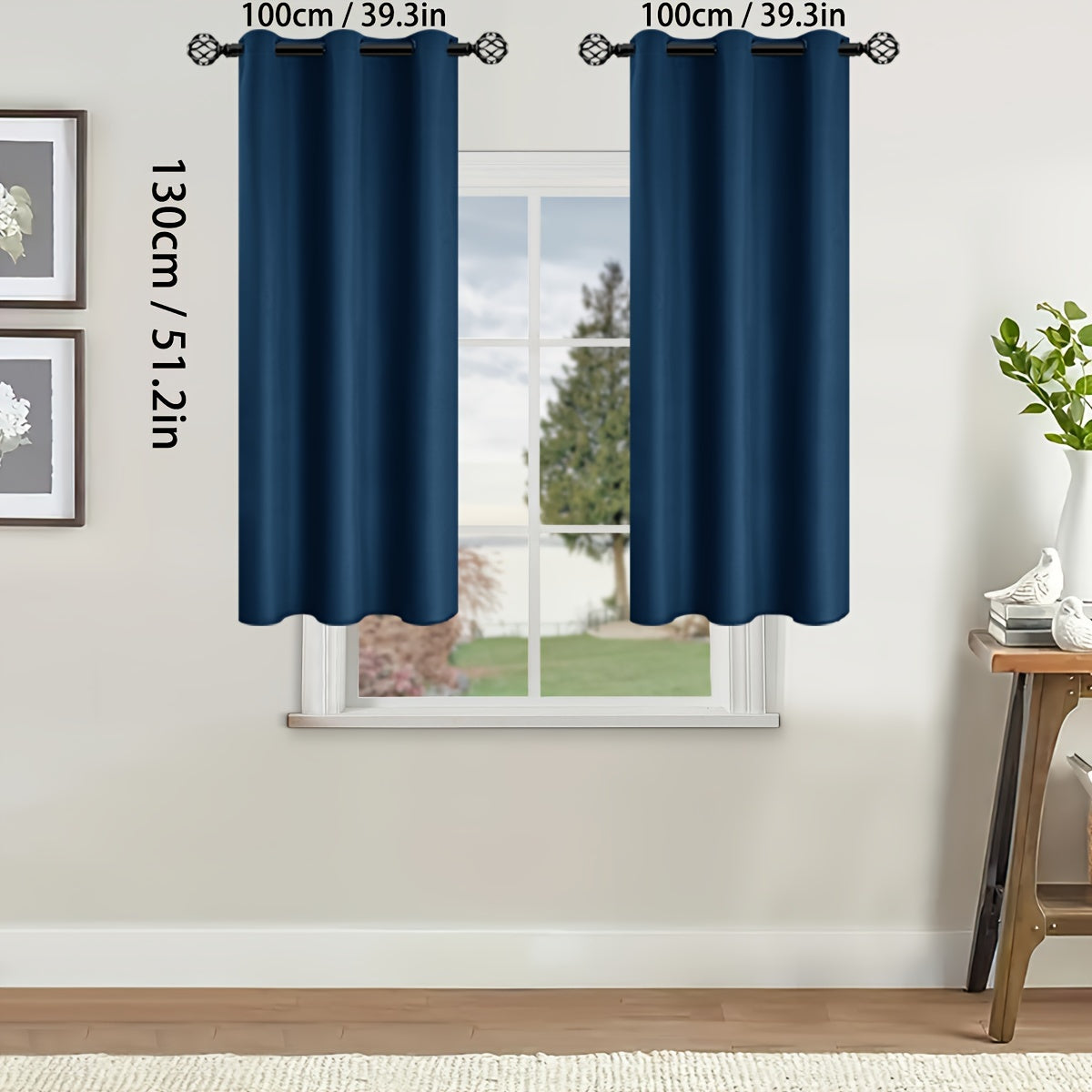 Rideaux occultants thermiques avec œillets pour salon et chambre - 2 panneaux
