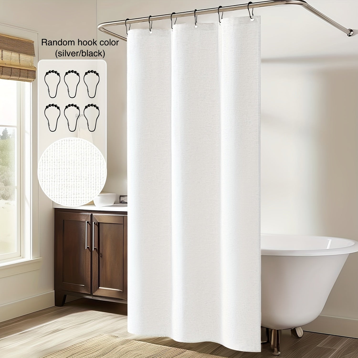 Rideau de douche épais en polyester jacquard avec œillets métalliques