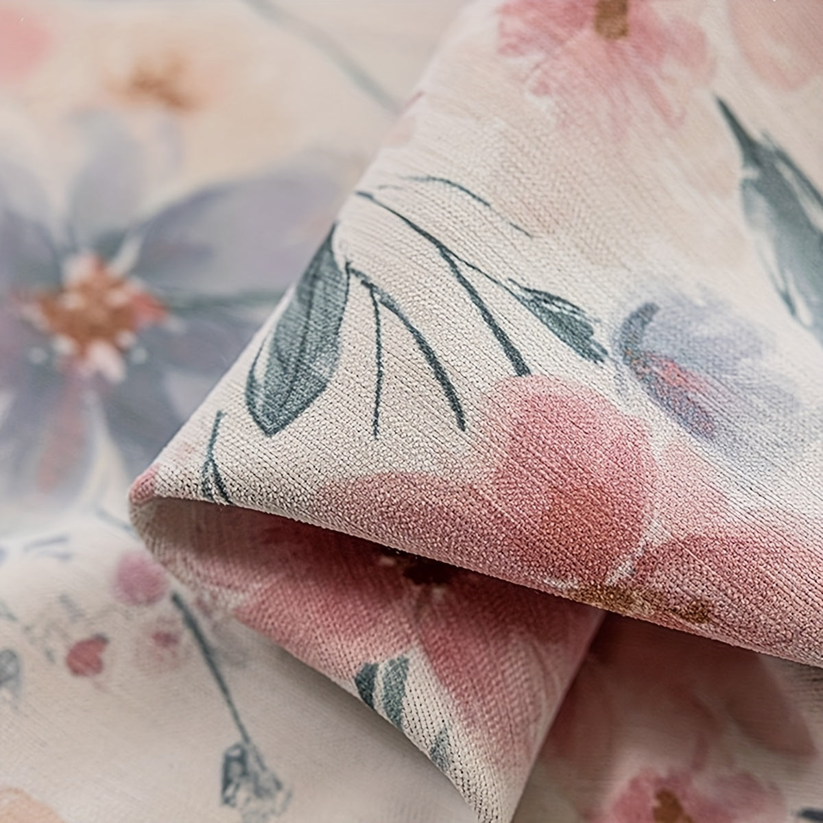 Rideau occultant en chenille jacquard floral style campagne française