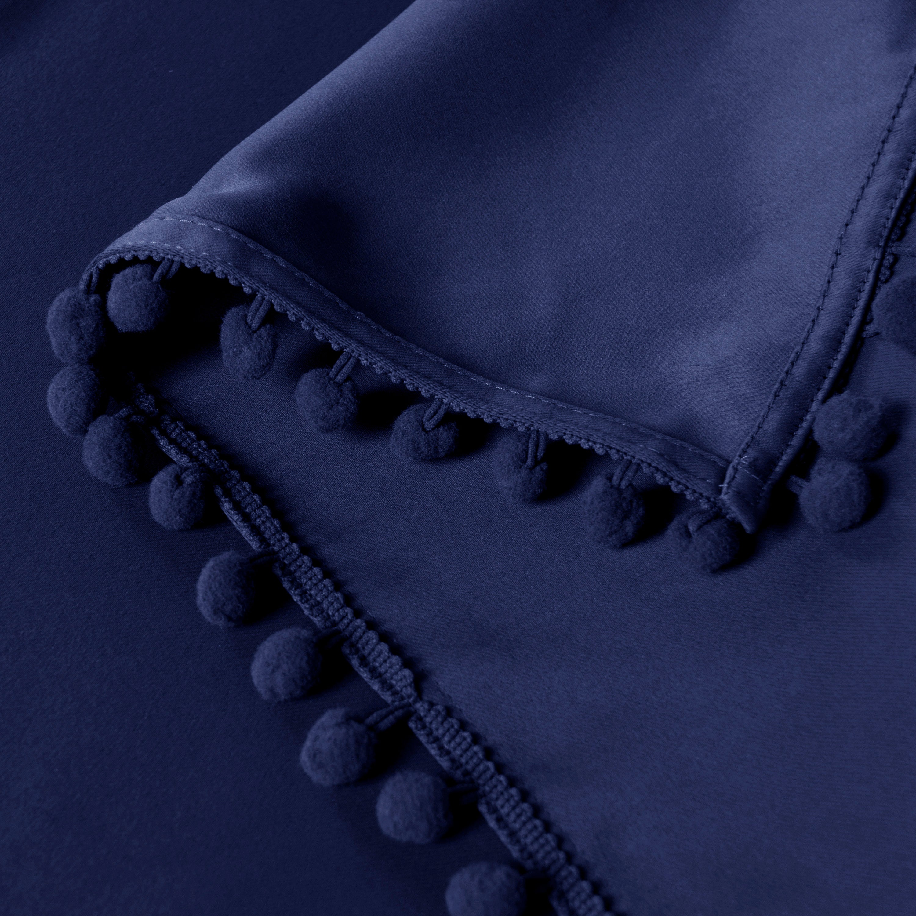 Rideau occultant thermique avec galon pompons pour salon et chambre