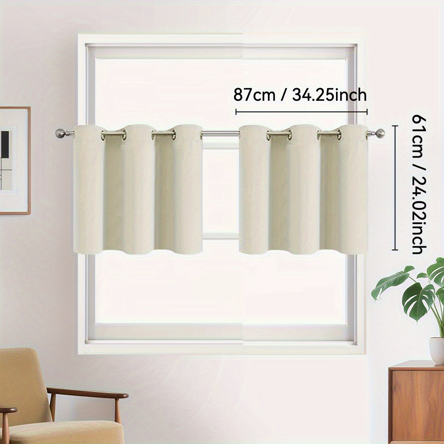 Rideaux occultants 100 % blackout à œillets – lot de 2 panneaux pour chambre et salon