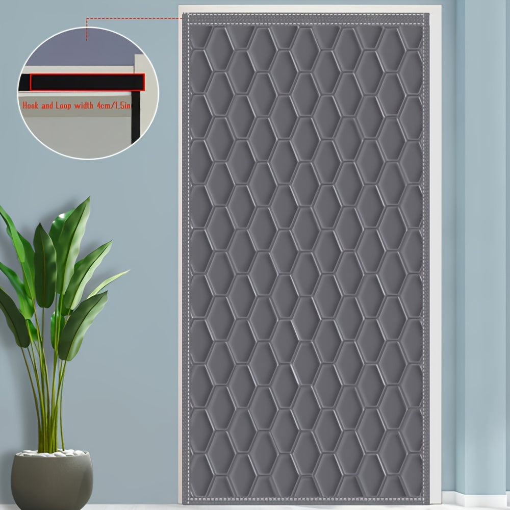 Rideau de Porte Thermique Matelassé Coupe-Vent Isolation Hiver