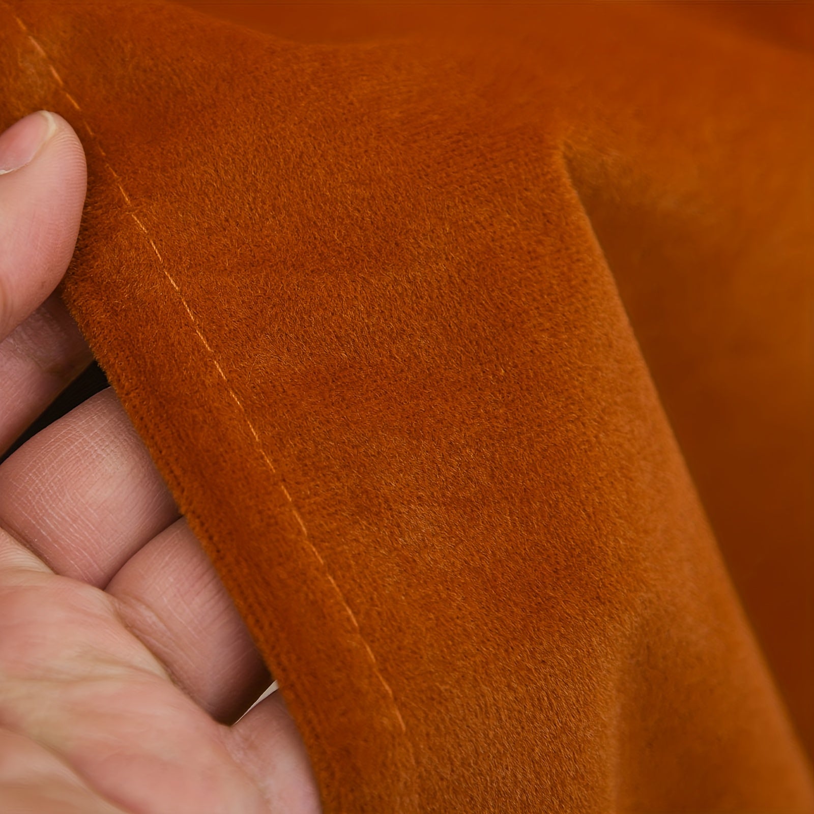 Rideaux en velours orange rouille à œillets pour salon et chambre (2 panneaux)