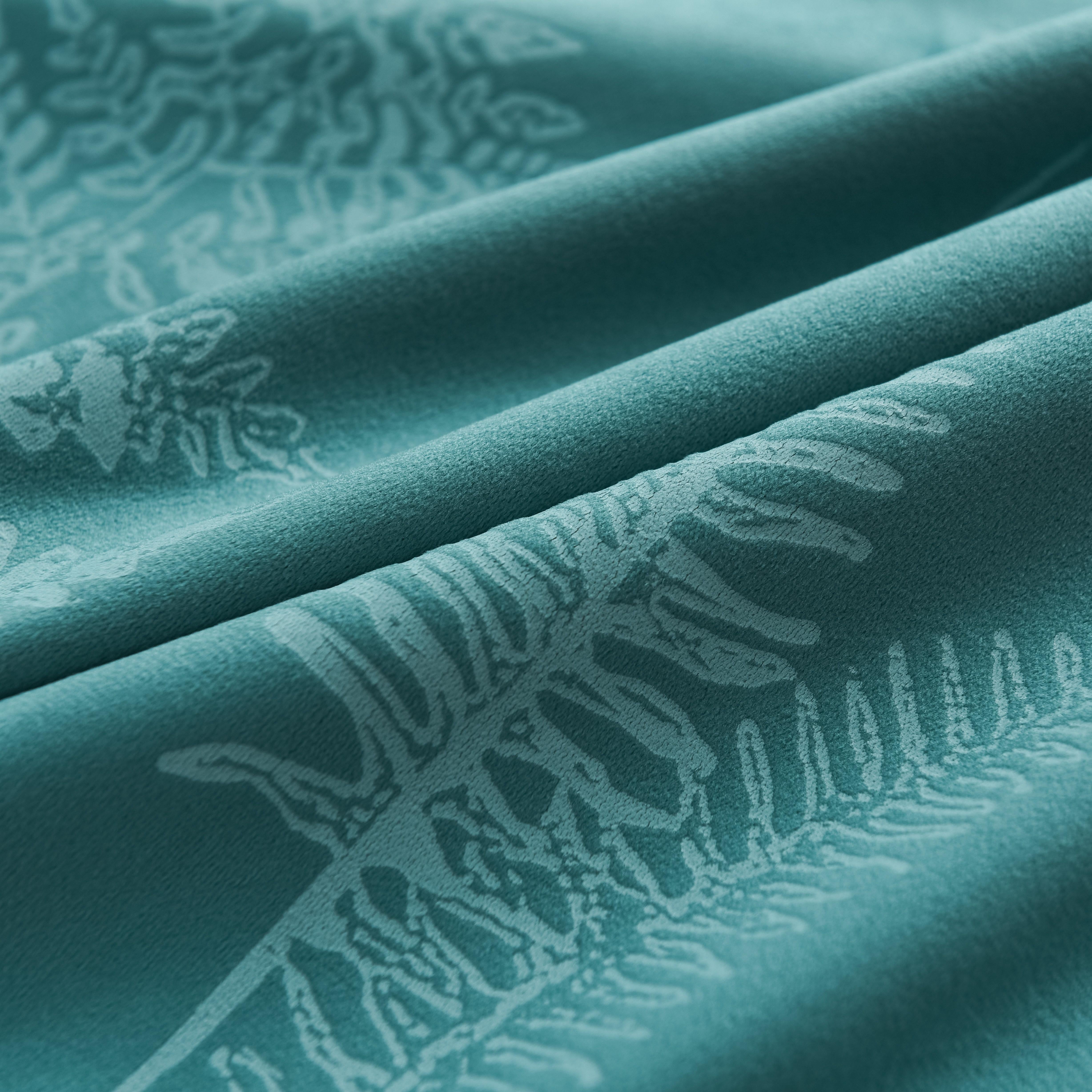 Rideau velours à œillets motif feuillage isolant thermique