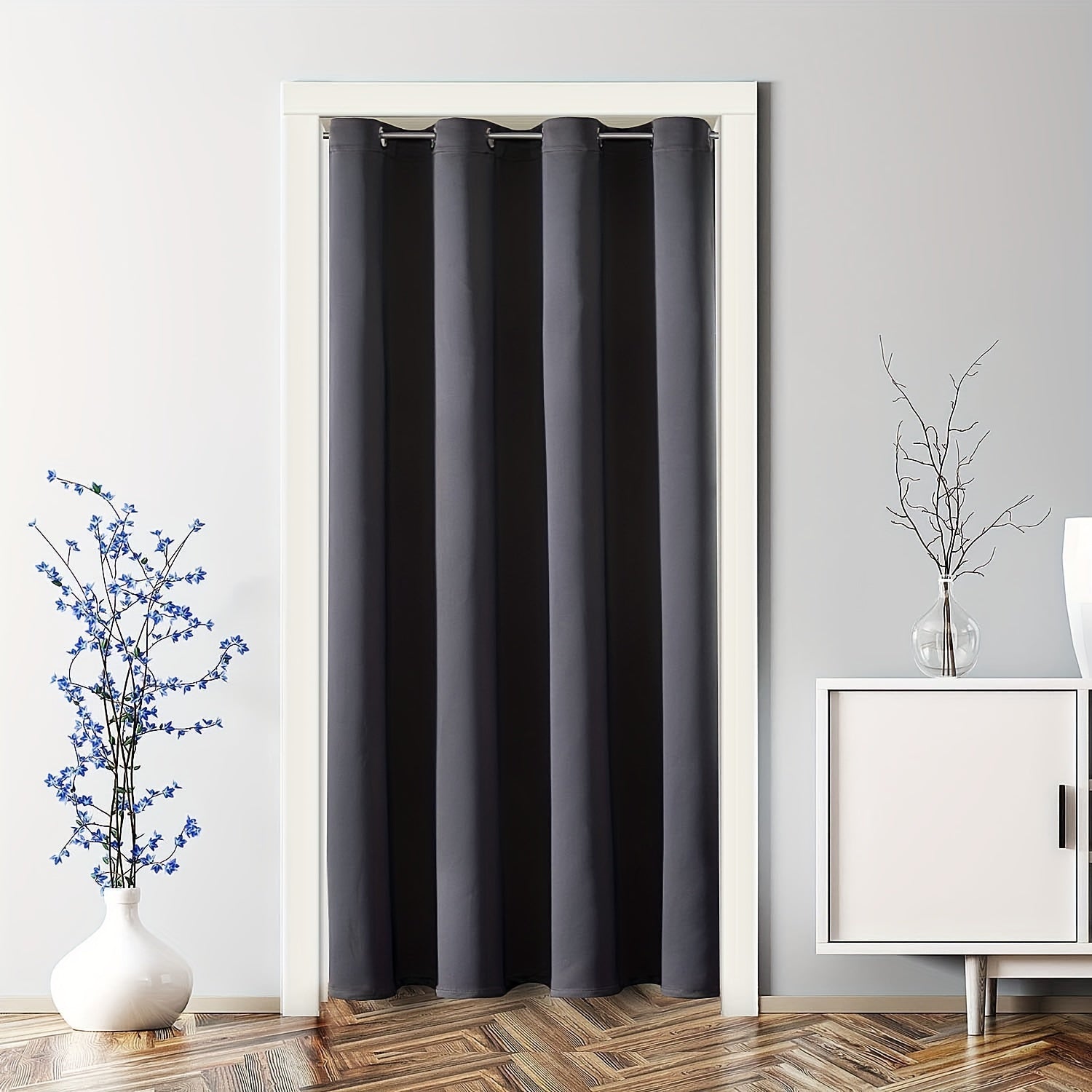 Rideau occultant thermique pour porte et placard – 1 panneau avec œillets