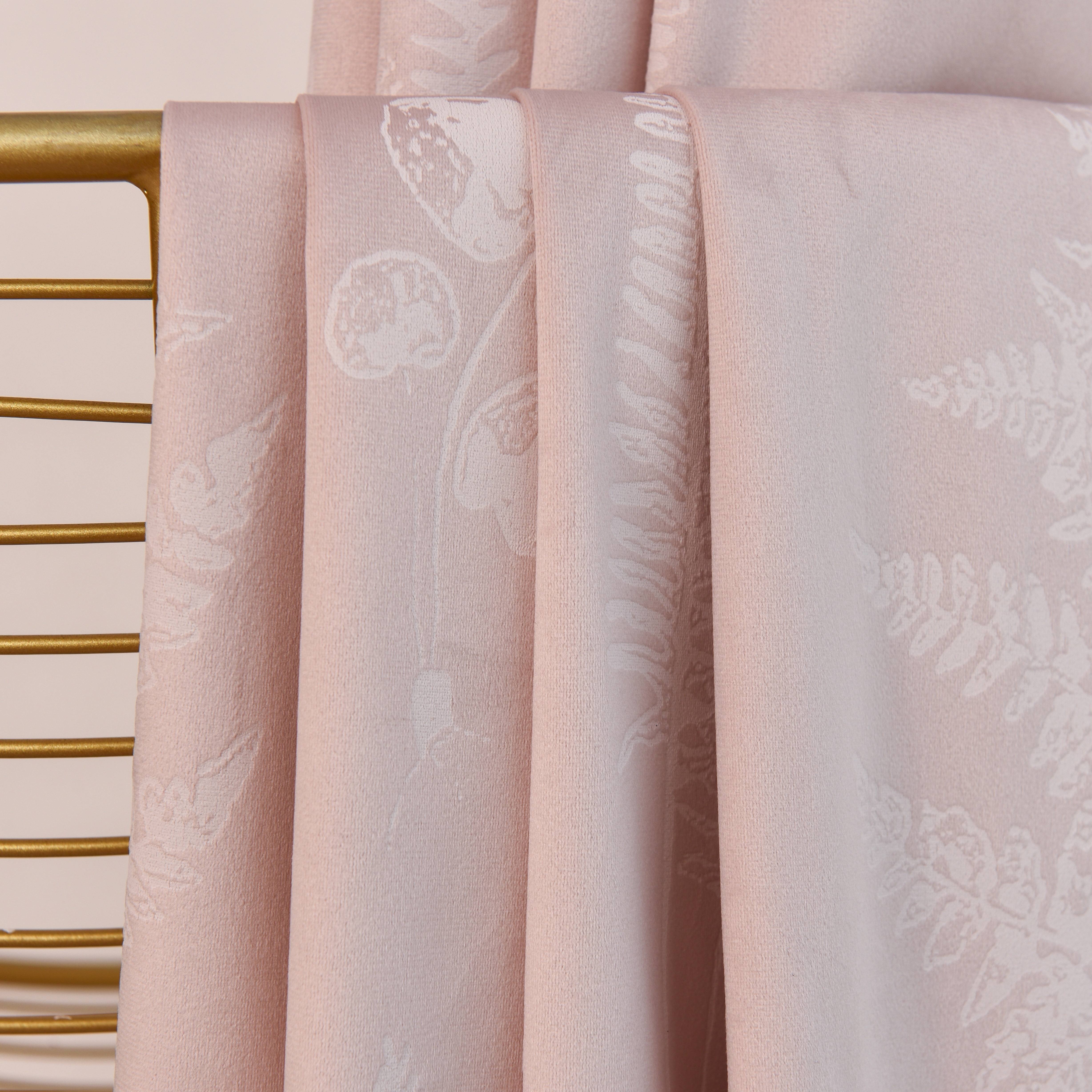 Rideau velours à œillets motif feuillage isolant thermique