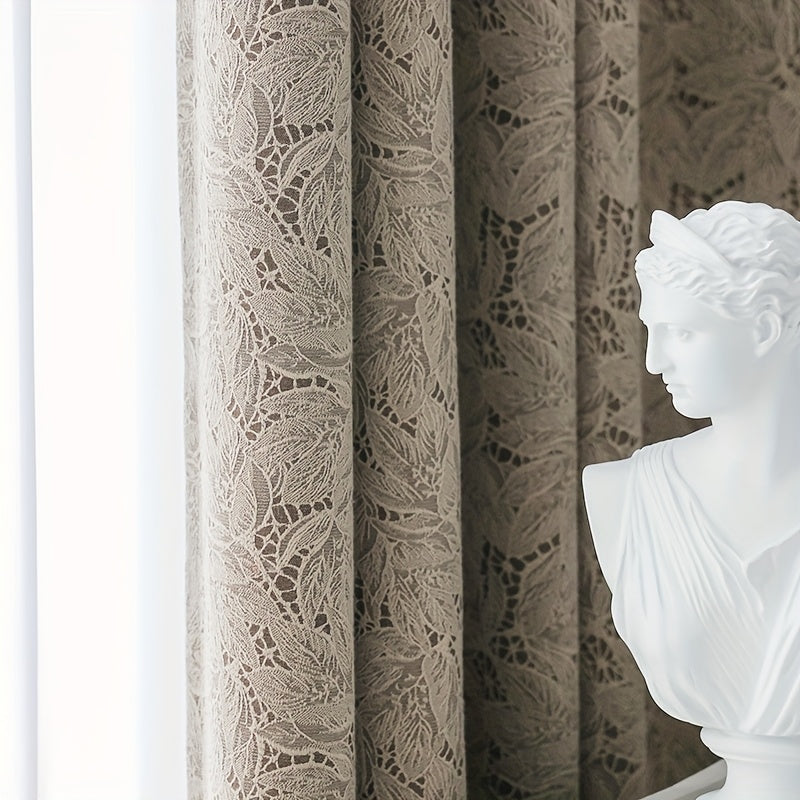 Rideau occultant jacquard feuille épais isolant thermique pour chambre