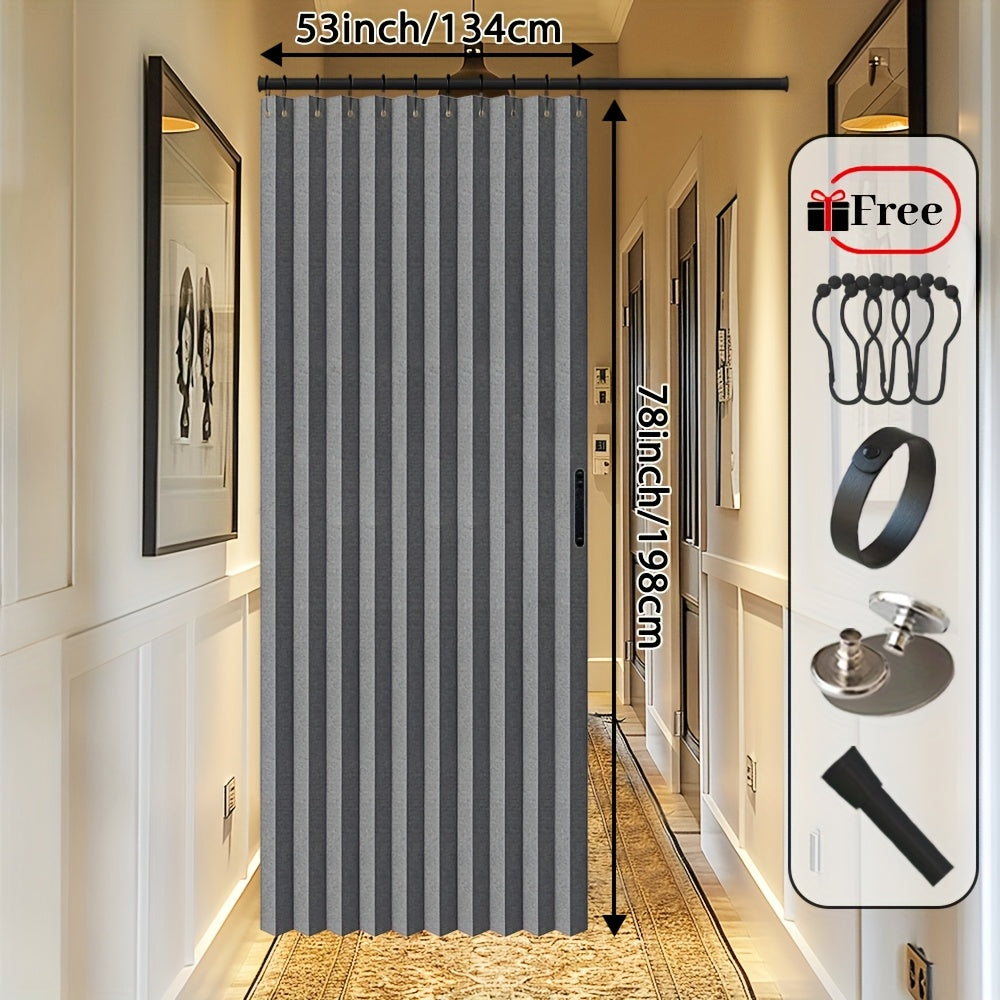 Rideau de porte magnétique occultant en polyester avec tringle incluse