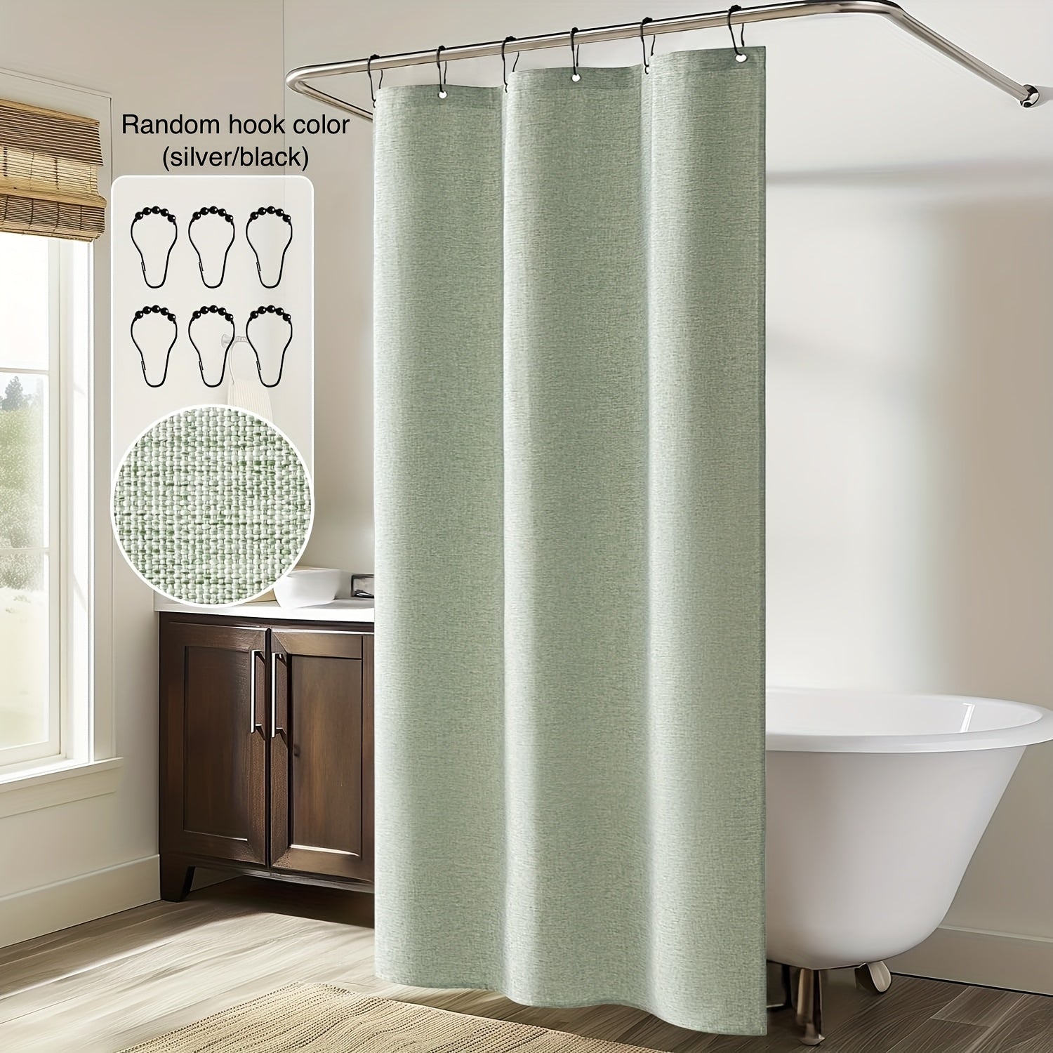 Rideau de douche épais en polyester jacquard avec œillets métalliques