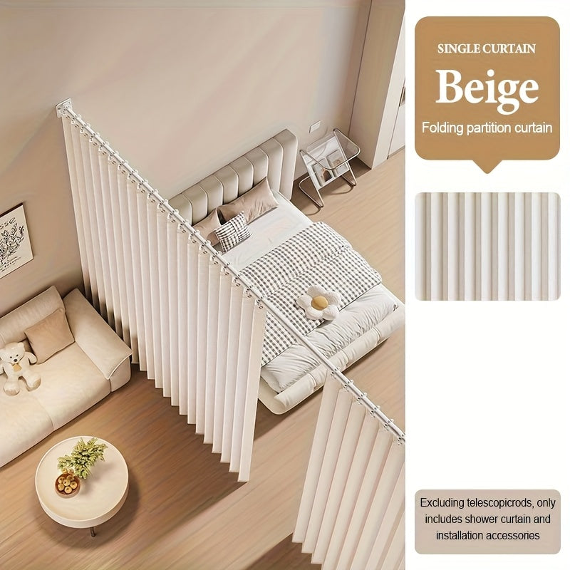 Rideau porte plissé occultant moderne en polyester ripplefold (1 panne, beige