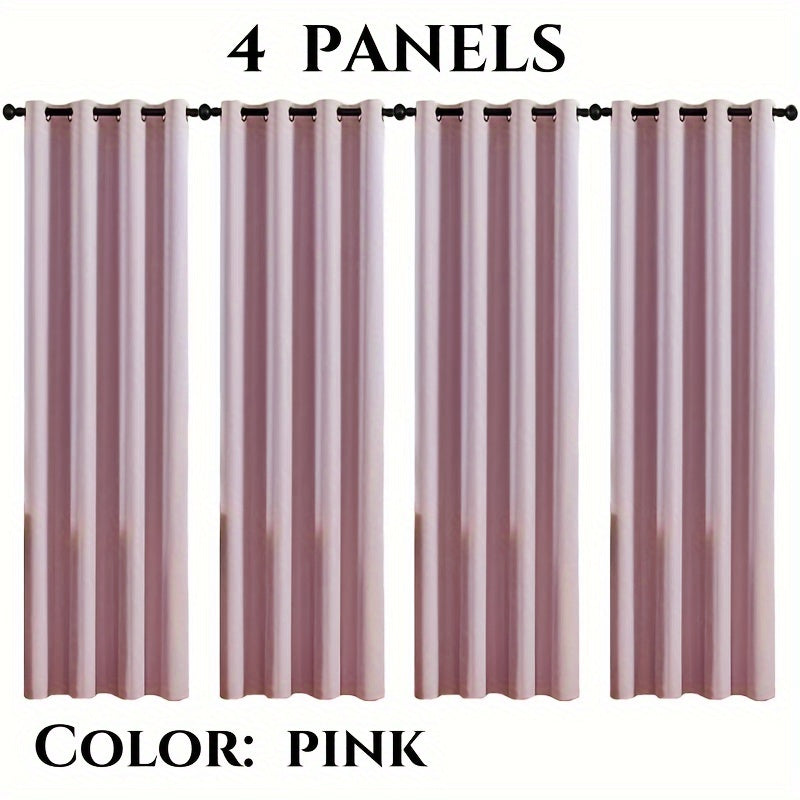 Rideaux occultants 100 % blackout à œillets – lot de 4 panneaux pour chambre et salon