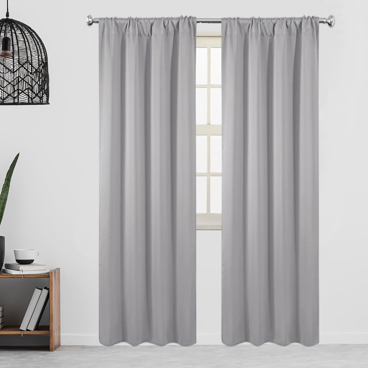 Rideau occultant thermique en polyester avec passage tringle, idéal salon et chambre