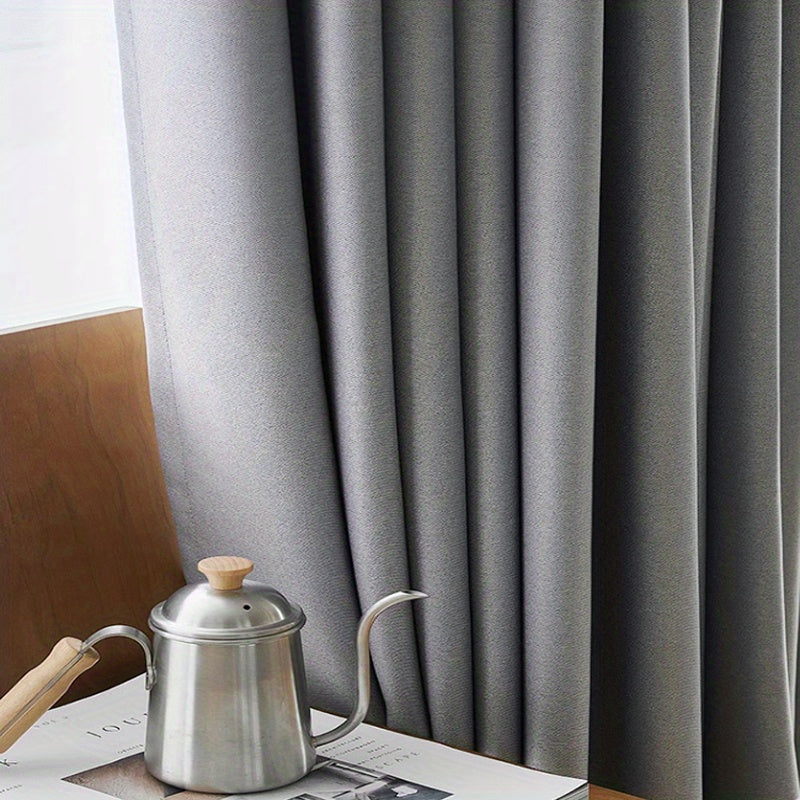 Rideau occultant épais gris moderne en polyester pour chambre