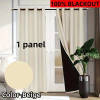 Rideau occultant thermique 100 % blackout à œillets en polyester, largeur moins de 100 cm