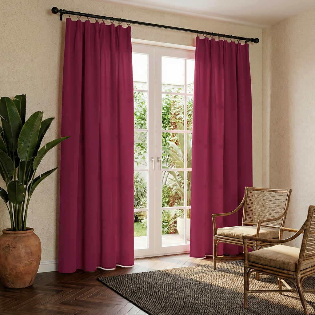 Rideaux occultants unis thermiques en polyester haute précision (2 pan, hauteur 270 cm et plus
