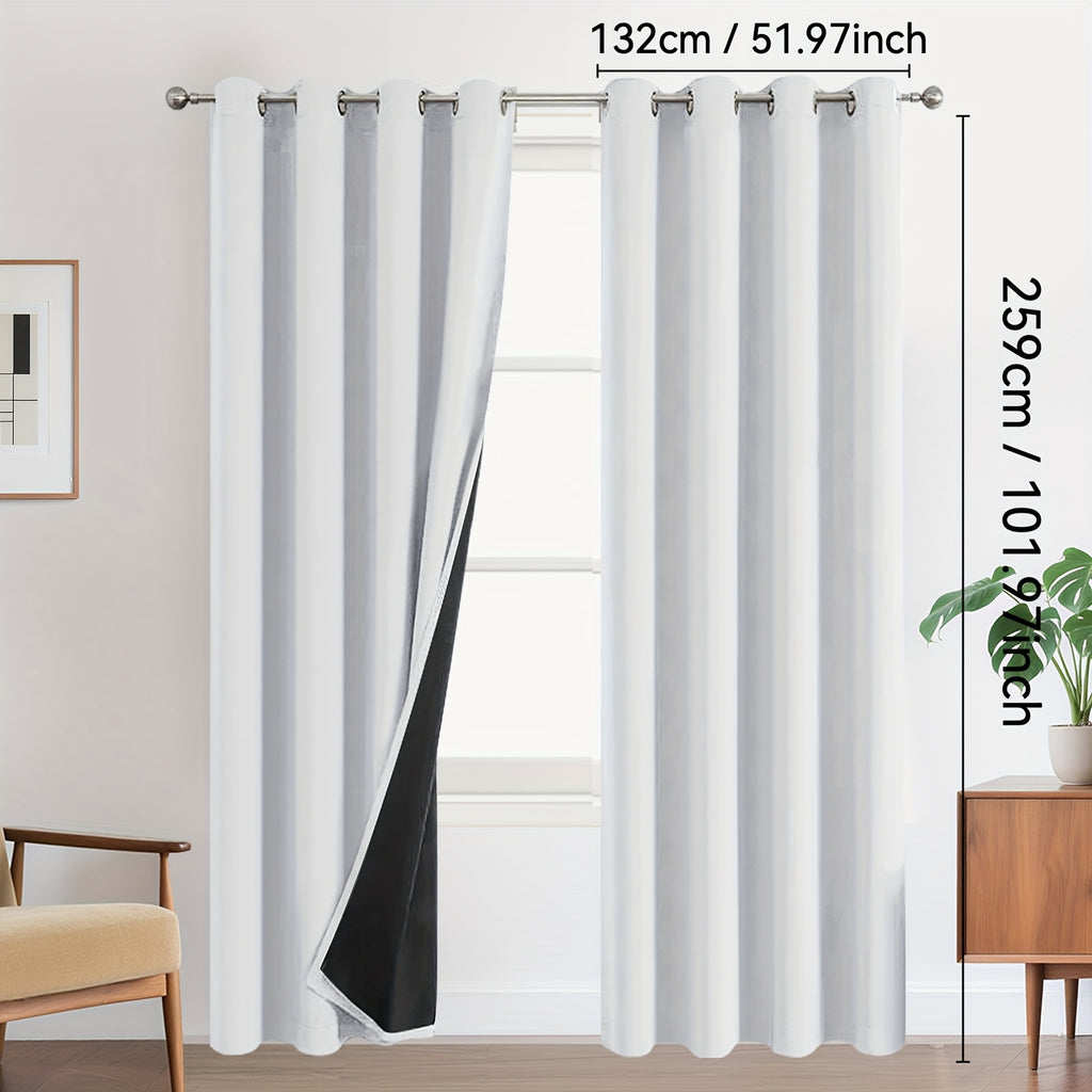 Rideaux occultants 100 % blackout à œillets – lot de 2 panneaux pour chambre et salon