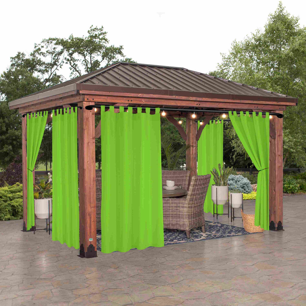 Rideau extérieur occultant pour pergola et terrasse, vert