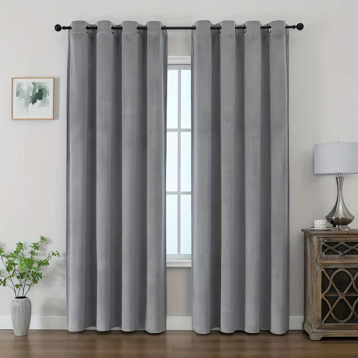 Rideaux occultants velours thermiques, largeur moins de 100 cm