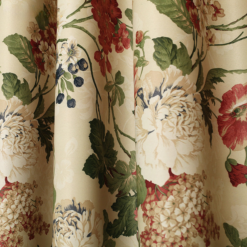 Rideaux fleuris en polyester tamisants, hauteur 240 à 269 cm
