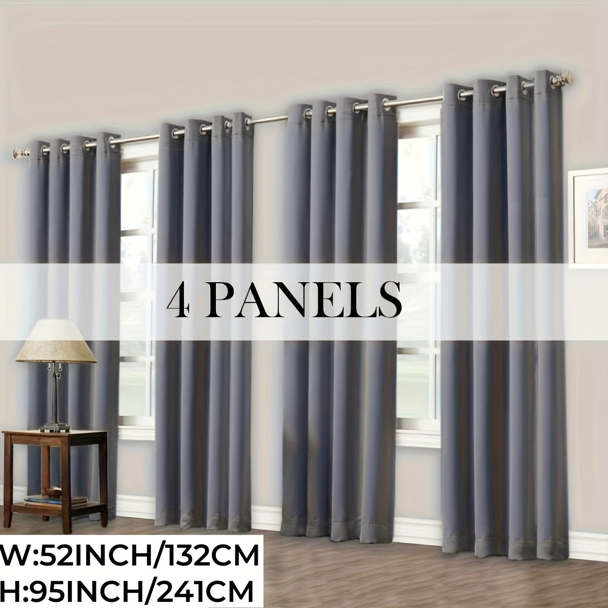 Rideaux occultants 100 % blackout à œillets – lot de 4 panneaux pour chambre et salon
