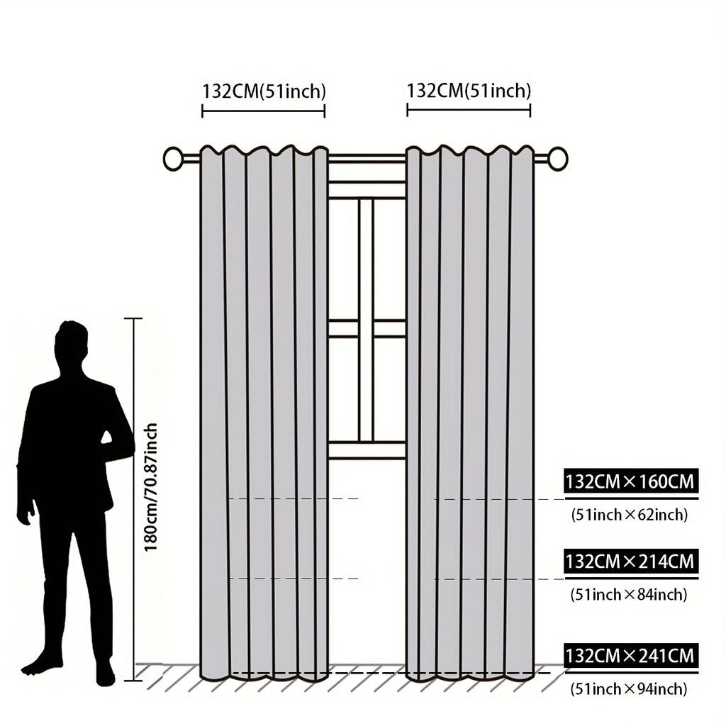 Rideau bohème semi-transparent à œillets motif géométrique losanges, hauteur 240 à 269 cm