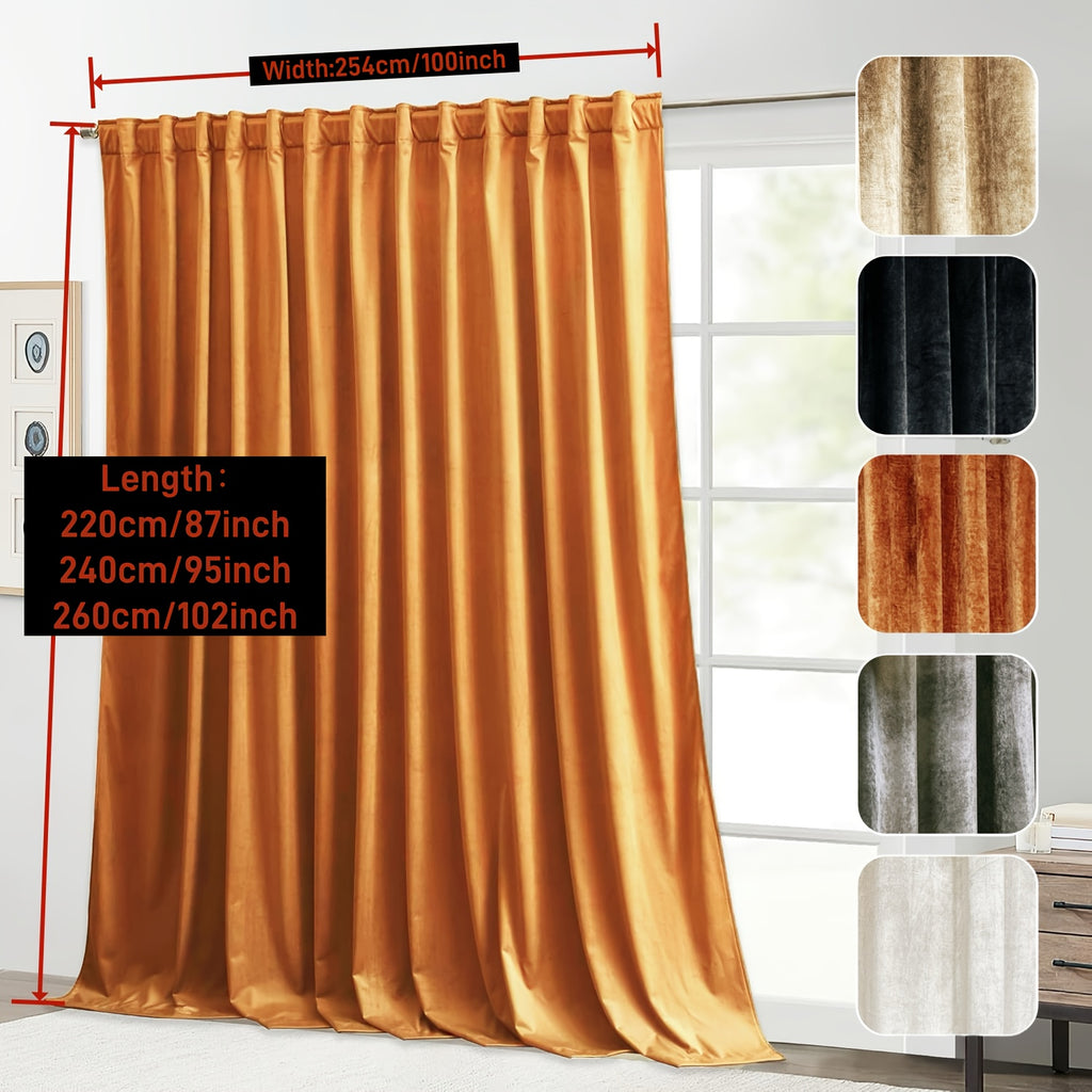 Rideau flanelle occultant large en polyester pour porte-fenêtre, largeur 200 à 299 cm