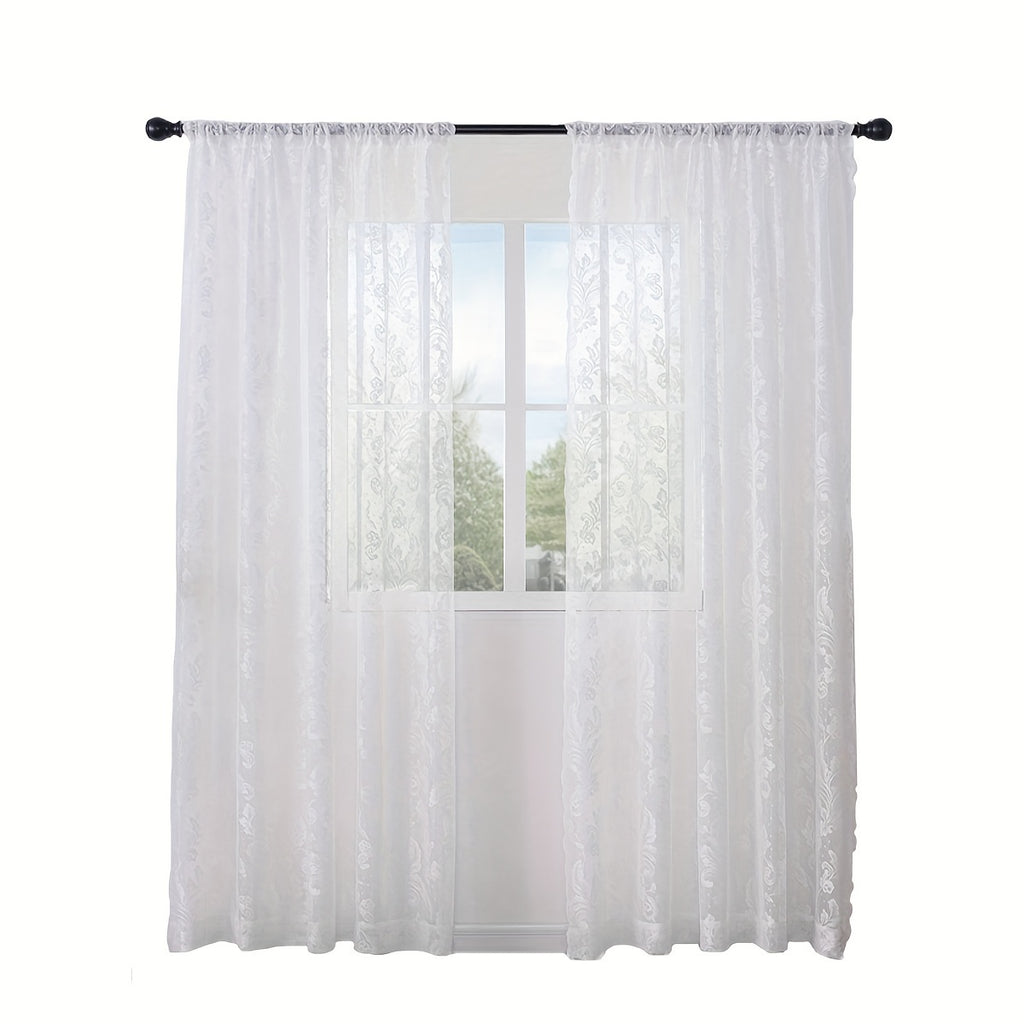 Rideaux voilages romantiques noirs, blanc