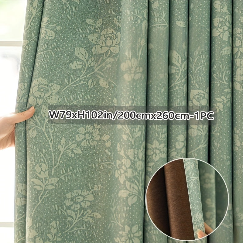 Rideau jacquard chenille vert matcha occultant à œillets