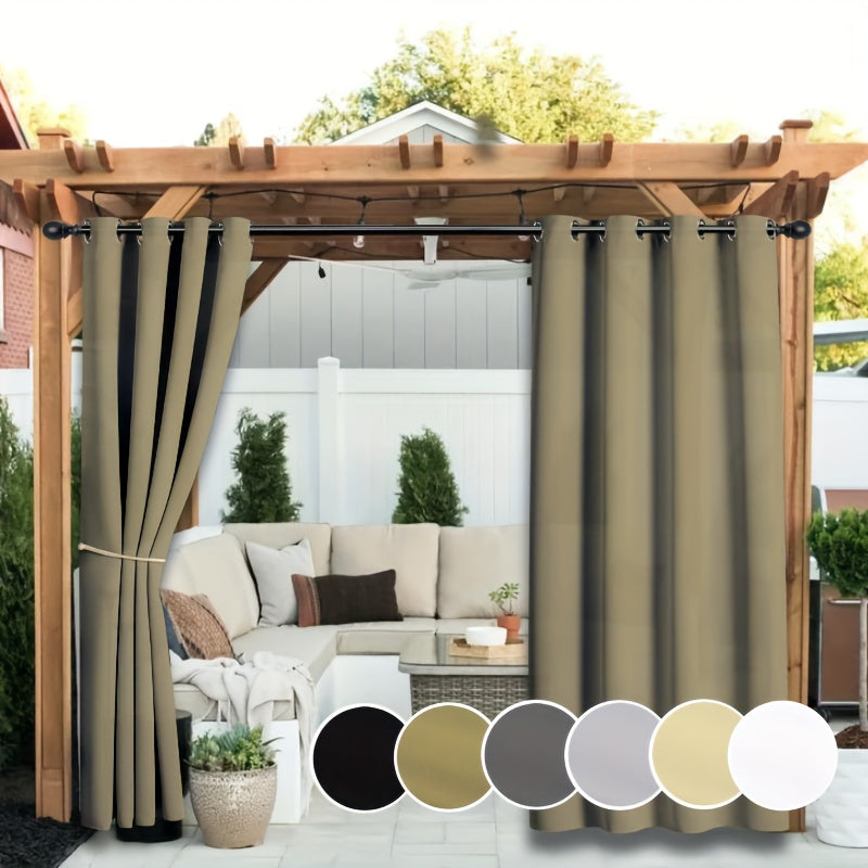 Rideaux extérieurs anti-UV et décoloration à œillets pour pergola (2 p, largeur moins de 100 cm
