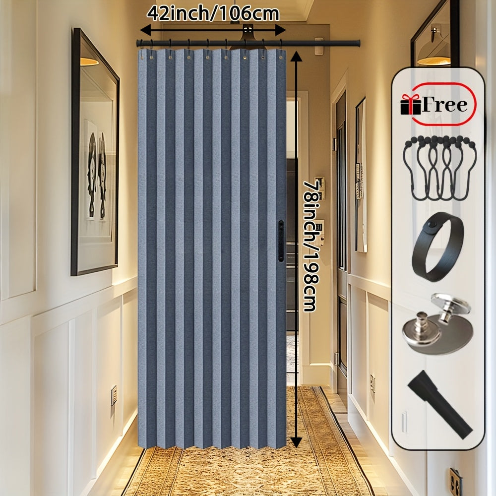 Rideau de porte magnétique occultant en polyester avec tringle incluse