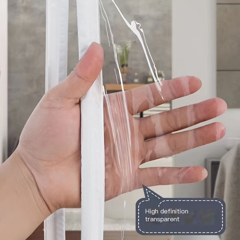 Rideau de porte thermique transparent en PVC isolant sans perçage