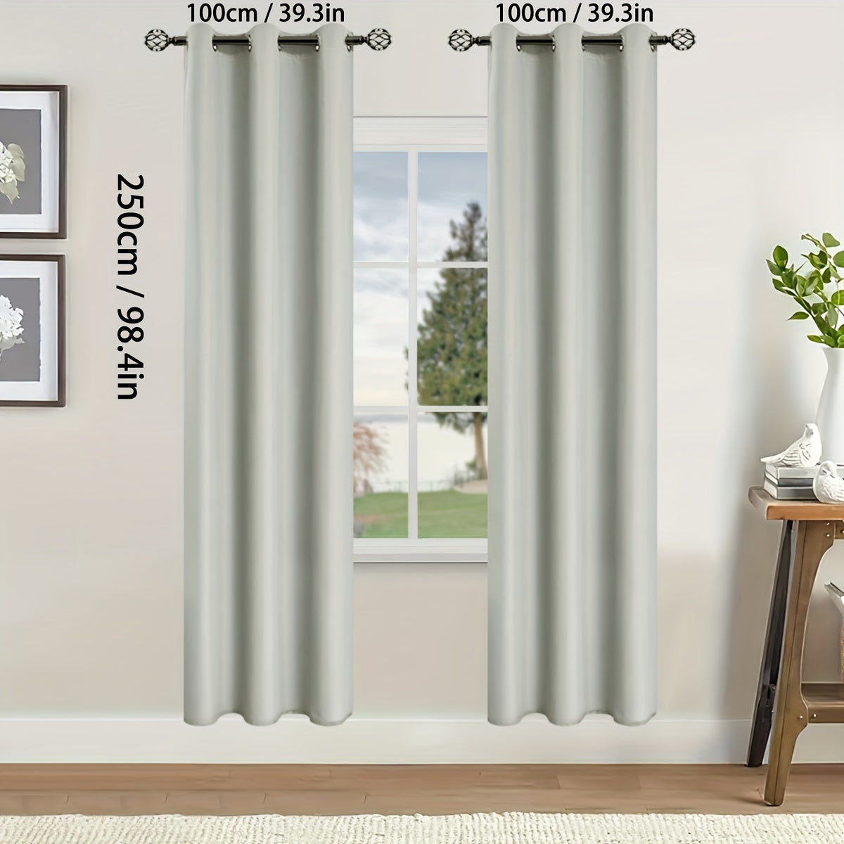 Rideaux occultants thermiques avec œillets pour salon et chambre - 2 panneaux