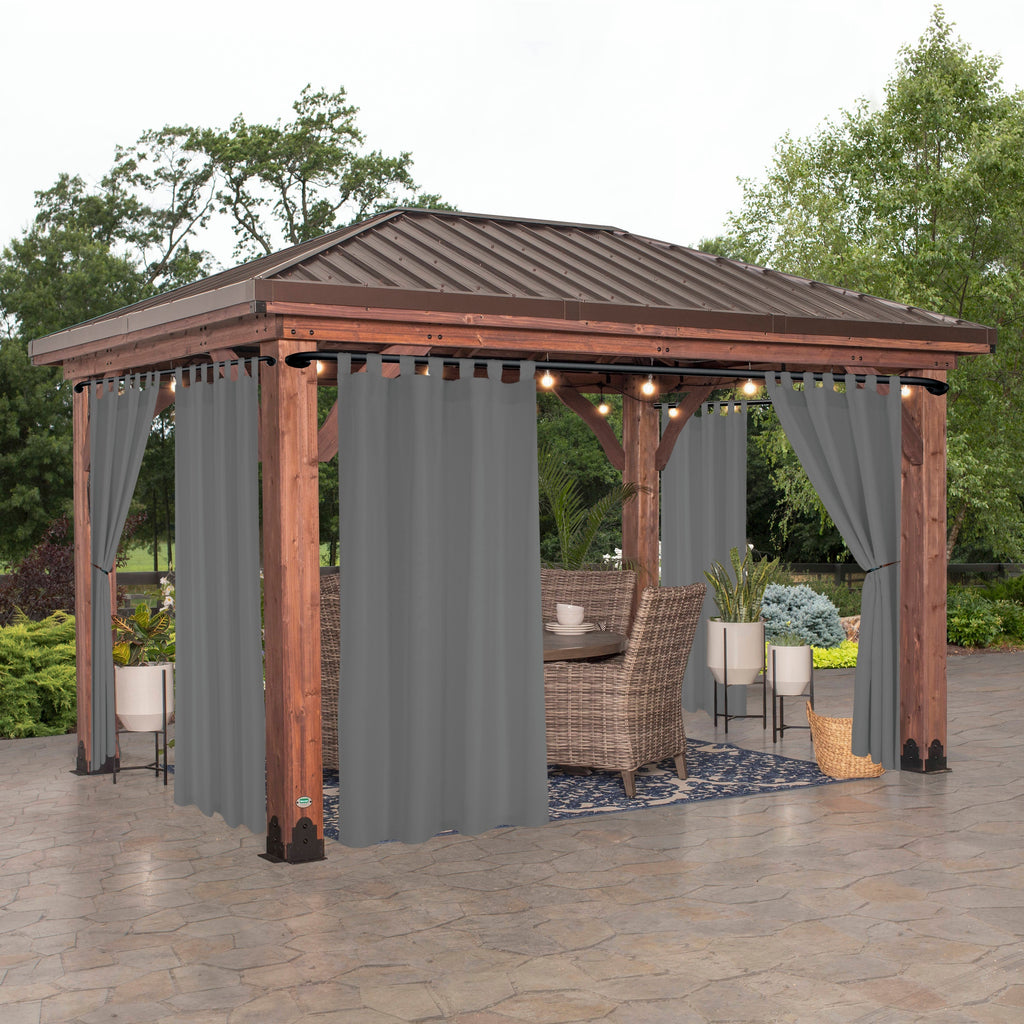 Rideau extérieur occultant pour pergola et terrasse, largeur 100 à 139 cm