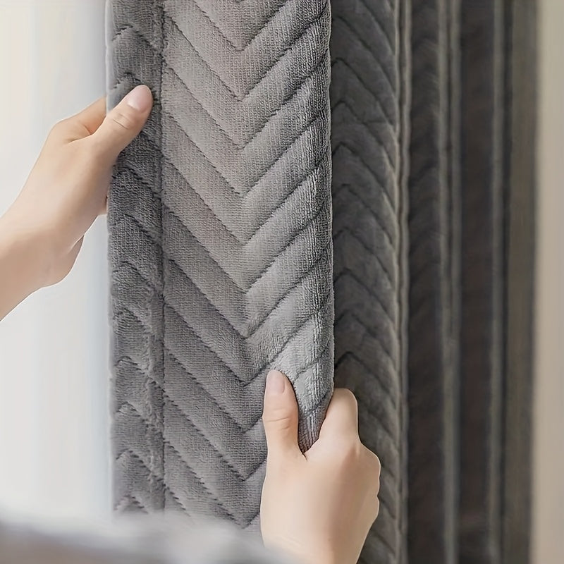 Rideau occultant thermique flanelle matelassée gris, largeur 140 à 199 cm