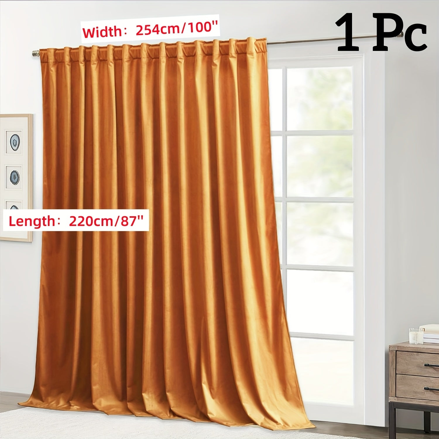 Rideau flanelle occultant large en polyester pour porte-fenêtre