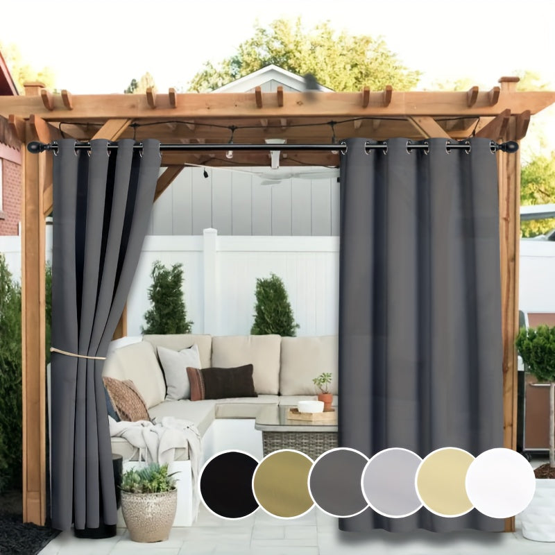 Rideaux extérieurs anti-UV et décoloration à œillets pour pergola (2 panneaux)