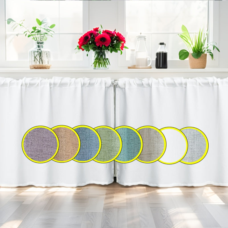 Rideau brise-vue effet lin tamisant pour meuble et cuisine, largeur moins de 100 cm