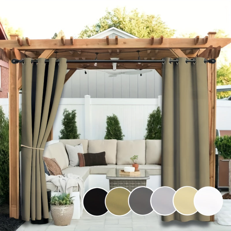 Rideaux extérieurs anti-UV et décoloration à œillets pour pergola (2 panneaux)