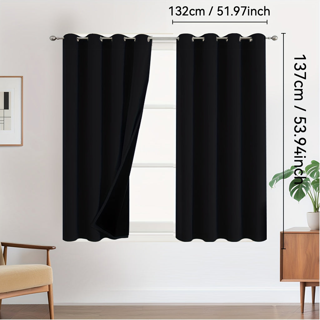 Rideaux occultants 100 % blackout à œillets – lot de 2 panneaux pour chambre et salon