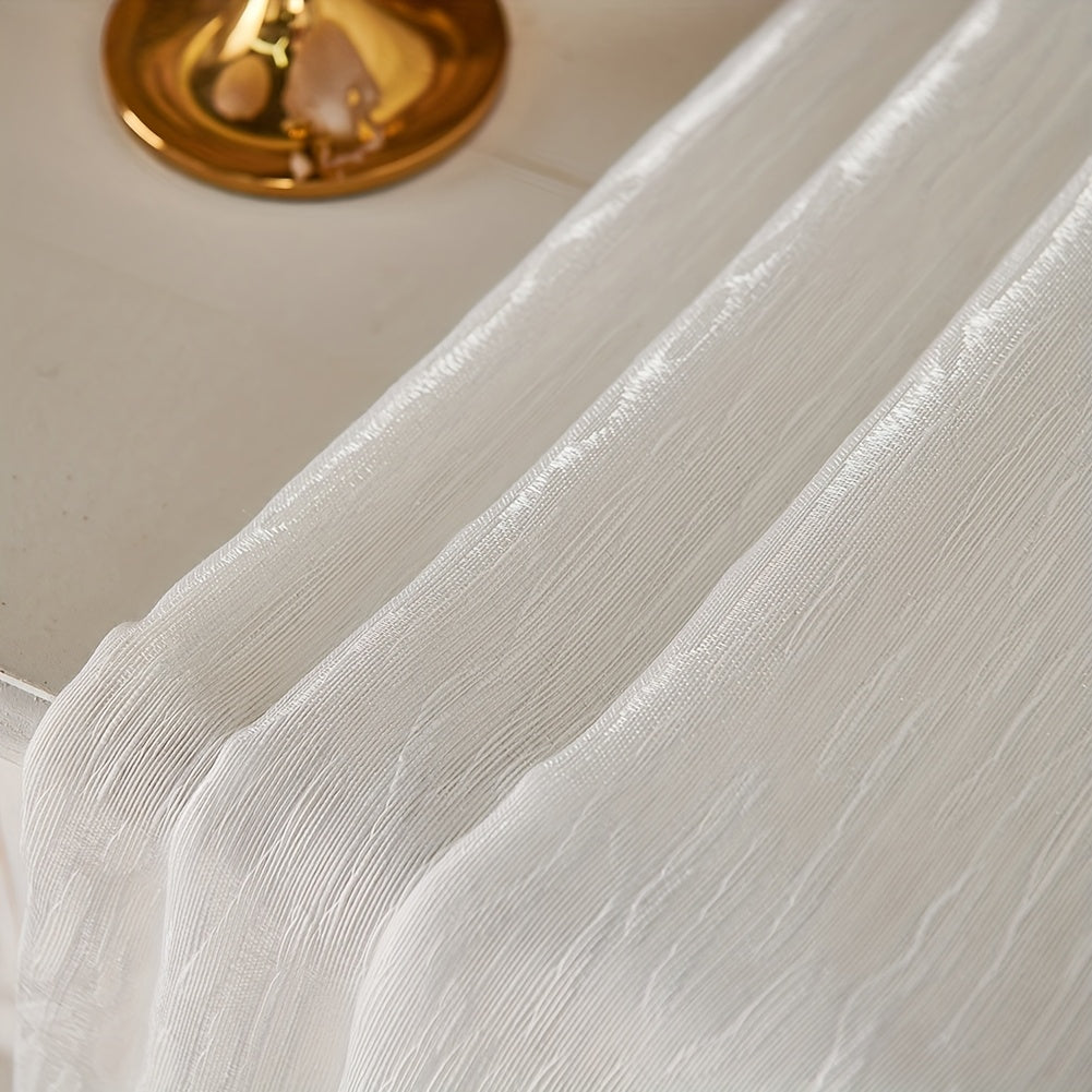Rideaux voilage blancs à œillets en polyester, hauteur 240 à 269 cm