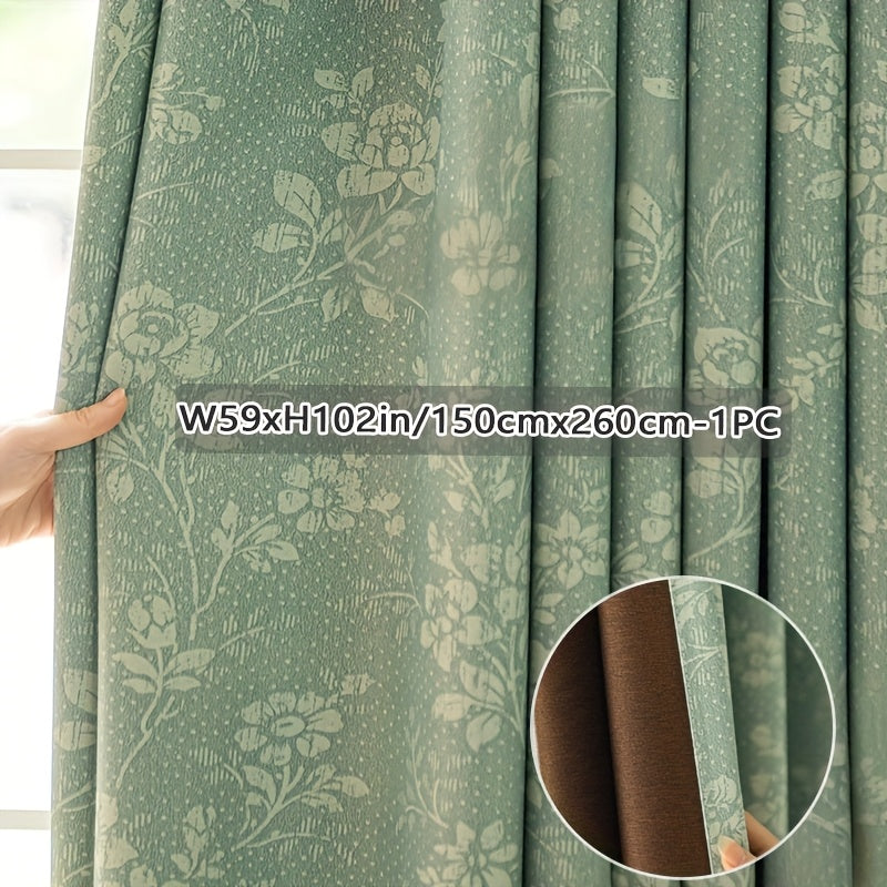 Rideau jacquard chenille vert matcha occultant à œillets