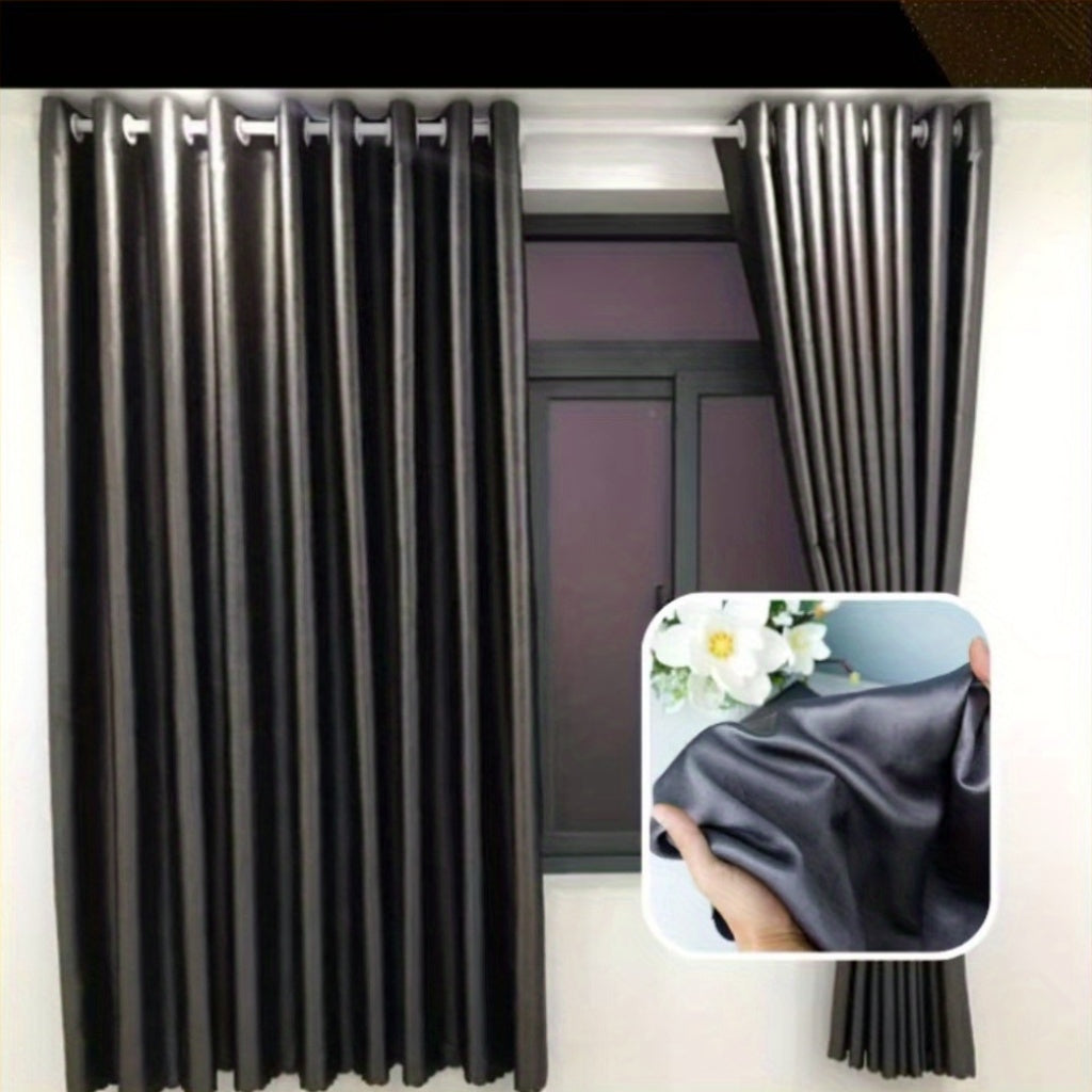 Rideau occultant thermique gris foncé épais pour chambre et salon