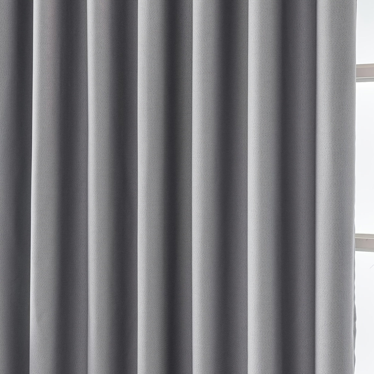 Rideaux occultants gris en polyester pour chambre et salon (2 panneaux)