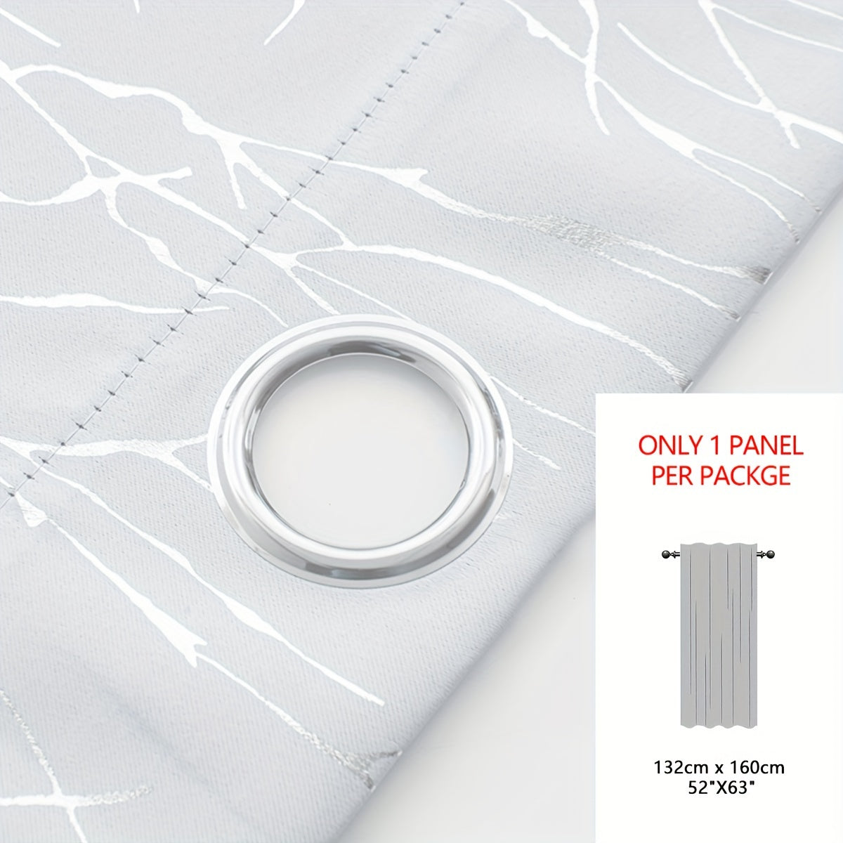 Rideau occultant à motifs branches dorées en polyester pour chambre