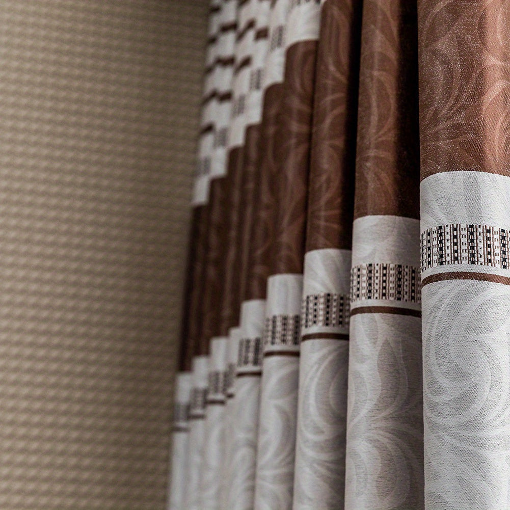 Rideau occultant jacquard vintage motif géométrique pour salon et chambre