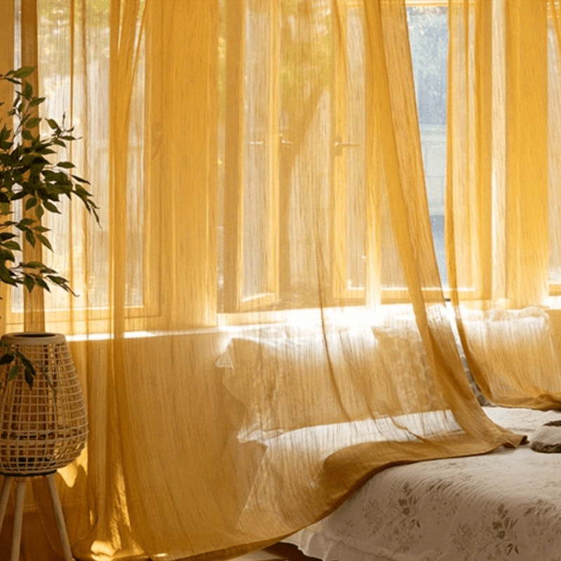 Rideau voilage orange effet coucher de soleil tamisant zen