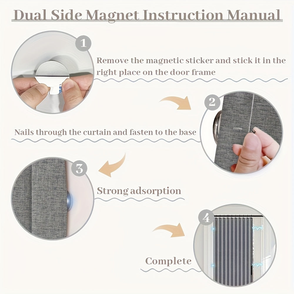 Rideau de porte magnétique occultant en polyester avec tringle incluse