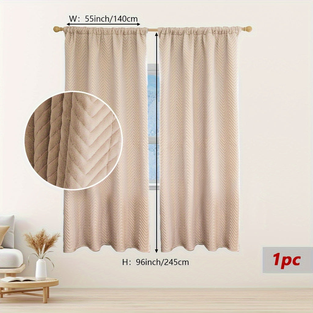 Rideau occultant thermique épais en flanelle, beige