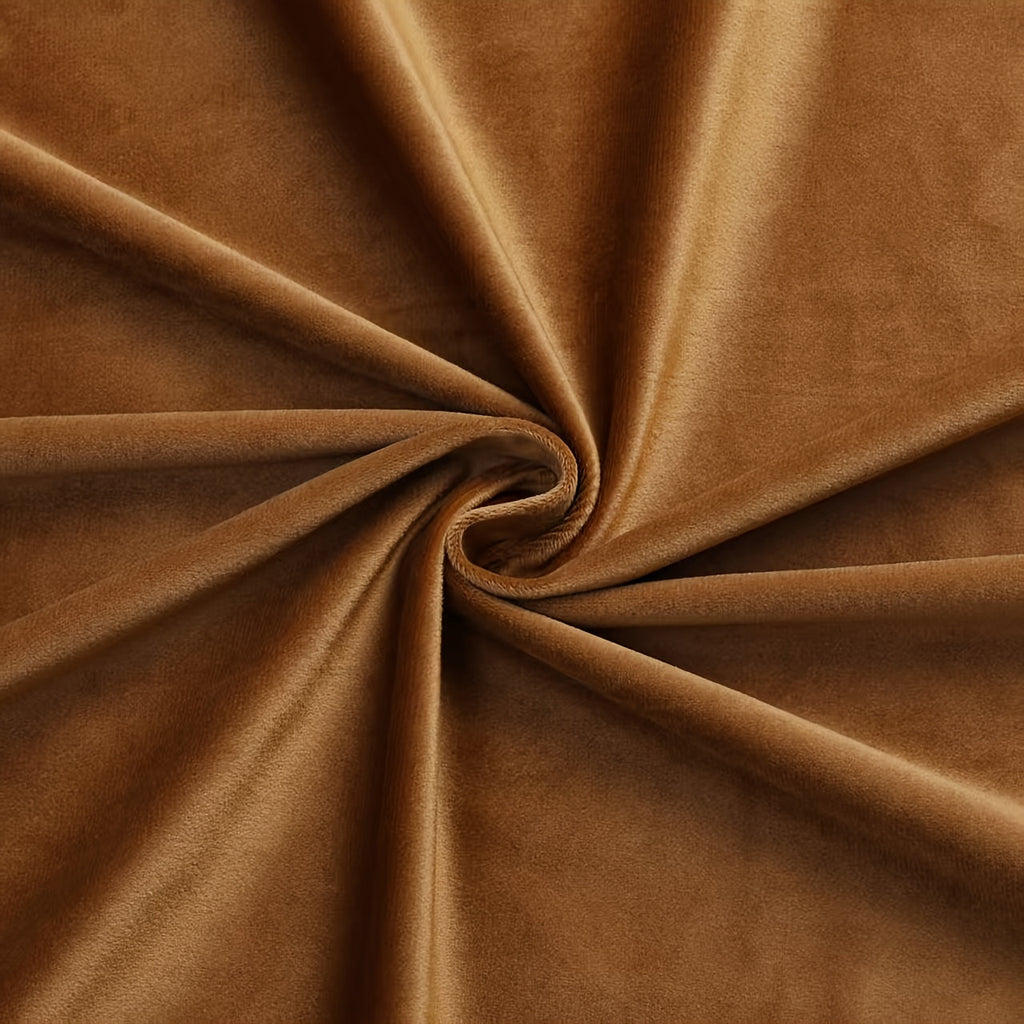 Rideaux occultants velours marron café en polyester (2 panneaux), largeur moins de 100 cm
